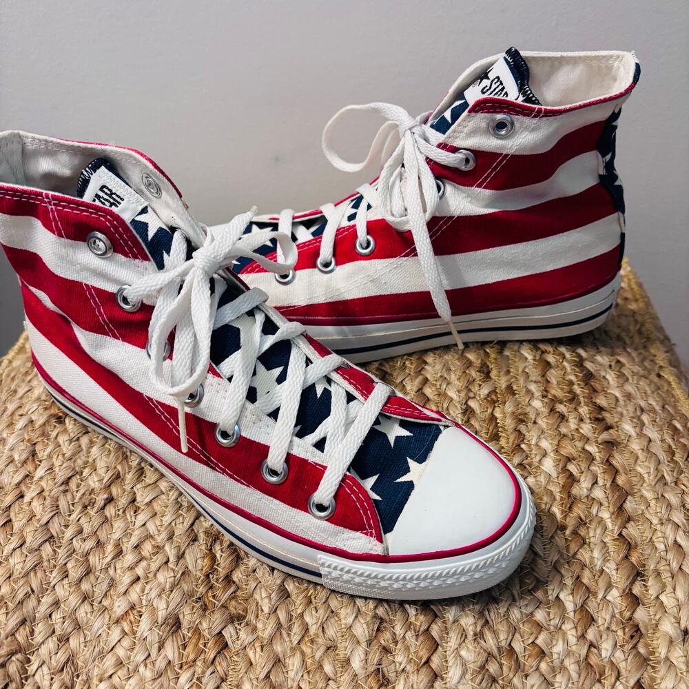 Vintage Converse Chuck Taylor All Star USA "Stars & Bars" High Tops sz 6M/ 8W - Picture 3 of 6
